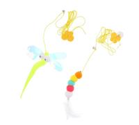 Gadpiparty Jouets Suspendus Interactifs pour Chats Réglables en Feutre Plumage et Insectes, Lot de 2, pour Divertir et Stimuler Les Chatons en Intérieur