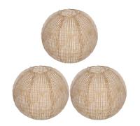 Gadpiparty -jour Design Suspendu Rond de Lanterne en Lin Khaki Vintage, Diffusion Douce de Lumière Décoration Rustique et Festivals de Printemps, Lot de 3 pour Chambre