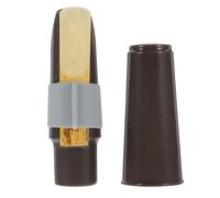 Gadpiparty Kit D'accessoires pour Saxophone Alto Ligature en Silicone et Capuchon en Plastique Marron, Accessoire Pratique pour Musiciens Débutants et Professionnels