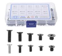 Gadpiparty Kit de Boulons D'assortiment Vis M3 à Tête Plate en Acier Carbone Noir pour Maintenance Générale et Installation Permanente D'ordinateurs