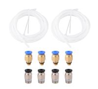 Gadpiparty Kit de Raccords Pneumatiques Rapides pour Imprimante 3D 2 Tubes Ptfe et 8 Connecteurs Pc4-M6 Pc4-01 Résistants à la Chaleur Accessoires Compatibles Imprimante 3D pour