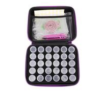 Gadpiparty Kit D'outils de Bricolage pour Peinture Diamantée 30 Compartiments Multifonction, Boîte de Rangement Violette, Accessoires pour Dessin Diamant, Loisirs Créatifs et Broderie DIY