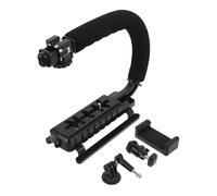 Gadpiparty Kit Stabilisateur Vidéo Portable pour Caméra Dv et Smartphone avec Poignée Anti-Tremblement Support 3 Chaussures Froides Rotule et Vis pour Tournage Voyage et Vlogging