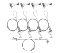 Gadpiparty Kit Suspendre Cadre Photo Mural 5 Pièces Câble en Acier Inoxydable et Crochets Réglables, Système d'Accrochage pour Expositions Artistiques et Décoration Intérieure