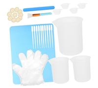 Gadpiparty Kit Tasses et Bâtons Silicone pour Résine Époxy Outils de Mélange Réutilisables pour Diy Art Crystal Epoxy Graduées et Faciles à Démouler