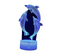 Gadpiparty Lampe LED 3d Dauphin Lampe de Chambre Décorative Changement de Couleur Touchée Abs pour Chambre ou Salon Ambiance Douce