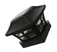 Gadpiparty Lampe Solaire Pilier Extérieure Étanche, Lumière Blanc Jaune, Plastique Noir, Éclairage Jardin Solide, Énergie Renouvelable, Usage Extérieur et Clôture