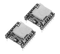 Gadpiparty Lecteur Mp3 Mini Compatible avec Microcontrôleur, Module Audio Plastique Noir, Faible Consommation, Pack de 2 Pièces pour Usage Éducatif en Classe