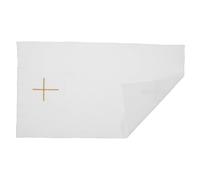 Gadpiparty Linceul D'autel Blanc Brodé avec Croix, Nappe en Lin Pur pour Liturgie Communion, Corporal Sacramentel Solide et Facile à Nettoyer, Linge D'église pour Cérémonies Religieuses