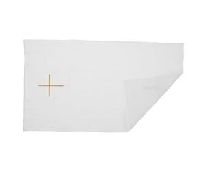 Gadpiparty Linceul D'autel Blanc Brodé avec Croix, Nappe en Lin Pur pour Liturgie Communion, Corporal Sacramentel Solide et Facile à Nettoyer, Linge D'église pour Cérémonies Religieuses