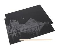 Gadpiparty Lot de 1 Carte à Gratter Vue Nocturne Urbaine Papier Brouillon de Construction Coloré Art du Papier DIY pour Garçon et Filles Fournitures Créatives de Bricolage et Présent