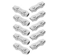 Gadpiparty Lot de 10 Clips Câbles à Selle Duplex M5 en Acier Inoxydable, Pince Double pour Câble Métallique, Fixation Résistante Anticorrosion, pour Usage Industriel et Extérieur