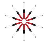 Gadpiparty Lot de 10 convertisseurs d'encre de rechange pour stylos plume 3,4 mm en plastique ABS rouge évitant le contact direct et l'augmentation