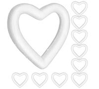 Gadpiparty Lot de 10 Cœurs Creux en Écume Blancs Légers à Peindre, Ornement de Cœur pour Décoration de Noël et Centre de Table DIY Saint-valentin