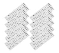 Gadpiparty Lot de 10 Feuilles D'autocollants Clavier Arabe Anglais en PVC Blanc, Finition Mate, Usage Polyvalent pour Environnement Éducatif et Bureau, Saisie Fluide et Confortable