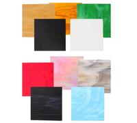 Gadpiparty Lot de 10 feuilles de verre coloré Cathédrale pour les amateurs de mosaïque, couleurs chics assorties, texture ondulée, reflet de la lumière, design accrocheur pour une couleur aléatoire