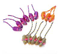 Gadpiparty Lot de 10 Jouets Souris en Peluche pour Chats et Chatons, Stimulation Physique et Prévention des Griffures, Matériaux Plastique et Fil, Jeu Couleur Aléatoire Plusieurs Styles