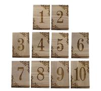 Gadpiparty Lot de 10 numéros de table de mariage en bois rustique de 1 à 10 avec base de support robuste pour identification de table lors d'une réception de mariage et anniversaires