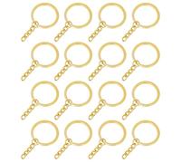 Gadpiparty Lot de 100 Anneaux Porte-clés Dorés en Métal, Accessoires DIY pour Création de Porte-clés, Connecteurs pour Pendentifs, pour Panier de Mariage ou Fête