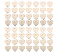Gadpiparty Lot de 100 étiquettes en bois en forme de cœur avec anneaux pour projets de bricolage et anniversaires, matériau en bois beige avec suivi du calendrier et amélioration de la décoration