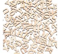 Gadpiparty Lot de 100 Lettres Artisanales en Bois Khaki, Non Finies, pour Décoration et Bricolage, Adaptées aux Mariages et Occasions Festives