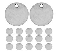 Gadpiparty Lot de 100 pendentifs vierges pour étiquettes d'estampage - Petits disques plats ronds en acier inoxydable pour bracelets, boucles d'oreilles, colliers, bijoux, outil