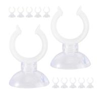 Gadpiparty Lot de 12 Pinces Ventouse Transparentes pour Aquarium 20x30 Mm, Collier de Serrage pour Tuyau d'eau, Support Acrylique pour Fixation Tubes Air et Accessoires Aquariophiles,