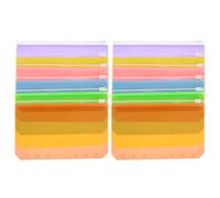 Gadpiparty Lot de 12 pochettes à fermeture éclair en PVC pour classeur à anneaux, bloc-notes, documents, reçus, factures, argent et cartes, portefeuilles multi-usages