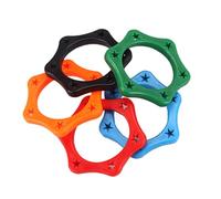 Gadpiparty Lot de 16 Anneaux Antidérapants pour Microphone Portatif, Supports Hexagonaux en Plastique Orange et Rouge, Protection Anti-roulement pour Microphones Standard, Accessoires