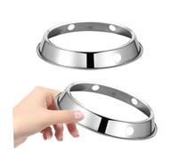Gadpiparty Lot De 2 Anneaux De Wok En Acier Inoxydable Pour Cuisinière à Gaz, Support Isolant Thermiquement, Taille Moyenne, Accessoires Résistants Haute Température Cuisine Domestique