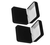 Gadpiparty Lot de 2 Boîtes de Rangement en Velours Noir avec Intérieur Plat, Écrin de Protection pour Médailles et Broches, Organisateur Compact pour Collection et Vitrine à Épinglettes,