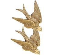 Gadpiparty Lot de 2 Décorations Murales en Résine d'Hirondelle Taille Petite Décoration Murale Rétro pour Salon Chambre et Jardin Ornement d'Oiseau Décoratif Polyvalent