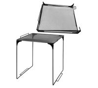 Gadpiparty Lot de 2 Étagères Pliables en Métal Ajouré Noir avec Poignée - Organisateur de Rangement Modulable pour Casier, la Cuisine et Bureau - Étagères Empilables pour Garde-Manger Évier,