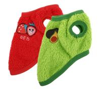 Gadpiparty Lot de 2 Gilets pour Lapin et Cochon d'Inde XS en Coton Doux Vêtements Résistants à L’Usure Lavables Gilets Colorés Vert Avocat et Rouge Fraise pour Promenades et Activités en