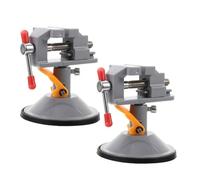 Gadpiparty Lot de 2 Mini Étaux de Table Portatifs à Ventouse Rotative 360°, Étaux Universels en Métal Argenté, Compacts et Stables pour Travail du Bois, Perçage et Bricolage Précis