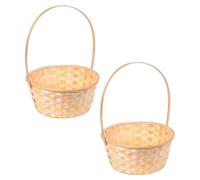 Gadpiparty Lot de 2 Paniers Portables en Bambou Tressé Paniers à Anses pour Fleurs Séchées Décoration Maison et Rangement Polyvalent pour Bouquet Usage Quotidien Couleur Variable