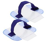 Gadpiparty Lot de 2 Porte-Badges de Bras Réglables en Plastique Transparent Bleu Manchons pour Insignes de Travail Étuis de Protection Solide pour Cartes d'Identité et Badges Accessoires