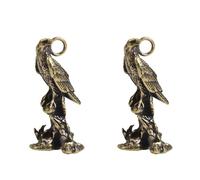 Gadpiparty Lot de 2 porte-clés vintage en laiton avec aigle - Accessoires décoratifs créatifs à faire soi-même - Petits ornements à suspendre et projets d'artisanat