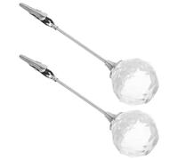Gadpiparty Lot de 2 porte-numéros de place en forme de boule de cristal avec pinces en fer, élégants et élégants pour bureau et fêtes, organiseurs de bureau peu encombrants pour une organisation sans