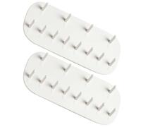 Gadpiparty Lot de 2 supports de bijoux muraux en plastique blanc avec 12 crochets, faciles à nettoyer et difficiles à casser, pour le rangement du dressing