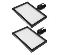 Gadpiparty Lot de 2 Supports de Panneau de Poteau en Acier Inoxydable Noir pour Gestion de Files D'attente Cadre A4, Installation Rapide, Design Élégant pour Espaces Publics et Banques