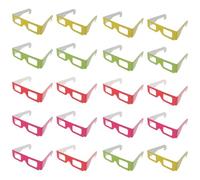 Gadpiparty Lot de 20 Lunettes Anaglyphes 3D en Carton Plates Multicolores pour Films et Vidéos 3D, Légères et Universelles, pour Fêtes et Visionnage à Domicile