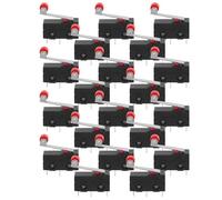 Gadpiparty Lot de 20 Micro Interrupteurs Spdt à Levier Rouleau, 5a 250v, avec Connexion Rapide et Réarmement Automatique, pour Contrôle Audio et Micro-ondes