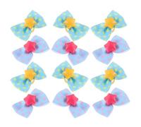 Gadpiparty Lot de 20 Nœuds en Forme d'Étoile avec Élastiques pour Petits Chiens Accessoires de Toilettage Résistants en Caoutchouc Couleurs Vert Émeraude et Bleu Ciel pour Coiffure et