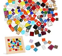 Gadpiparty Lot de 200 g de pierres de mosaïque irrégulière de couleurs mélangées pour projets de bricolage, petits galets en verre pour décoration de la maison et loisirs créatifs Couleur aléatoire