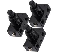 Gadpiparty Lot de 3 Boutons-Poussoirs Noirs à Réarmement Automatique Compact et Léger Interrupteurs Momentané pour Usage Domestique et Projets de Bricolage Bouton Poussoir Fiable pour