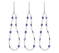 Gadpiparty Lot de 3 Breloques de Téléphone en Perles Œil Bleu, Dragonne Porte-clés Légère et Résistante, Accessoire pour Coque et Clés, Bijou Artisanal Usage Quotidien et Occasions Spéciales