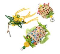 Gadpiparty Lot de 3 Jouets à Mâcher pour Perroquets et Oiseaux à Grignoter Suspendu en Matériau Solide Accessoire Essentiel pour Cage à Oiseaux Favorisant L'Activité Physique Bien-
