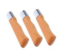 Gadpiparty Lot de 3 Manches de Rechange en Bois Massif de Hêtre Grosse Taille Finition Argentée Poignées Universelles pour Couteaux Cuisine Accessoires Solide pour Remplacement et Usage