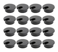 Gadpiparty Lot de 30 Cache-câbles Ronds en Plastique Noir, Protège Les Trous sans Usure, Gain de Place pour Passage de Câbles Bureau